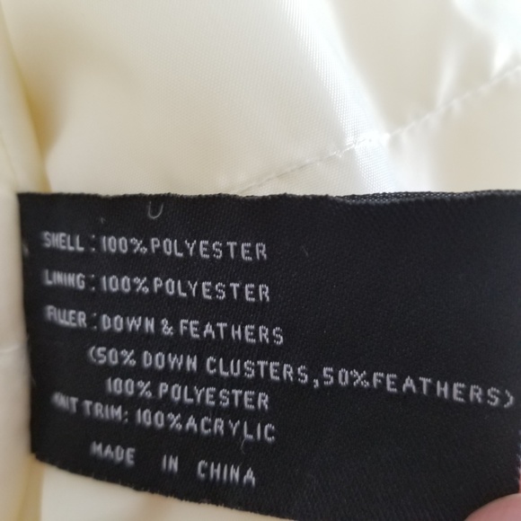 STEVE MADDEN Cream Down Puffer Coat Winter Warm Lg - Picture 5 of 8